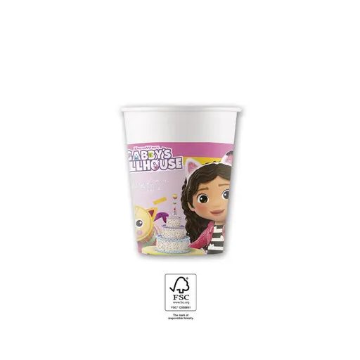 Gabby's Dollhouse Friends Pappbecher 8 Stk 200 ml FSC