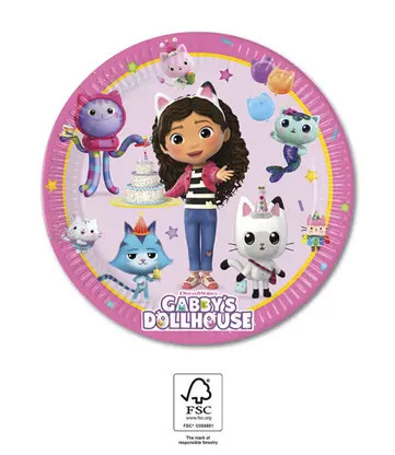Gabby's Dollhouse Friends Papierteller 8 Stk 20 cm FSC