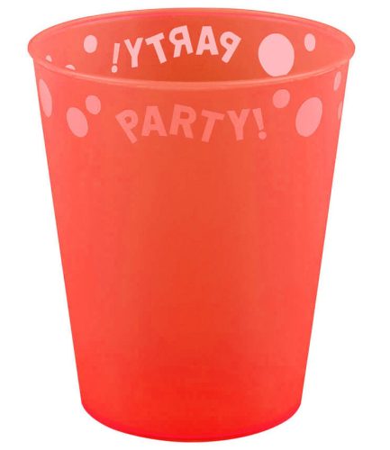 Party Orange Fluorescent Orange Micro Premium Kunststoffbecher 250 ml