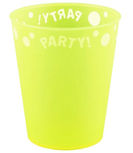 Party Yellow Fluorescent Gelber Mikro Premium Plastikbecher 250 ml