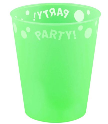 Party Green Fluorescent Grüner Mikro-Premium-Kunststoffbecher 250 ml