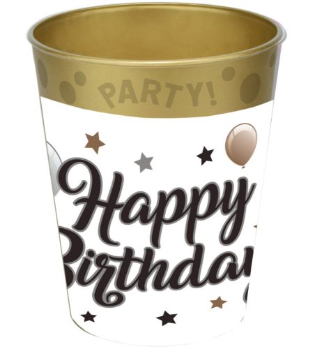 Happy Birthday Milestone Mikro-Premium Becher aus Kunststoff 250 ml