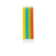   Farbe Bright Colors Geburtstagskerzenset mit Haltern, 16 Stk.