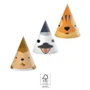Tiere Zoo Partyhut, 6 Stk FSC