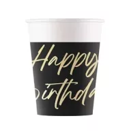   Geburtstag Elegant Happy Birthday Papierbecher 8 Stk 200 ml FSC