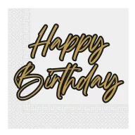  Geburtstag Elegant Happy Birthday Serviette 20 Stk 33x33 cm FSC