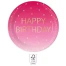 Geburtstag Golden Pink Happy Birthday Pappteller 8 Stk 23 cm FSC