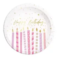   Geburtstag Candles Happy Birthday Pappteller 8 Stk. 23 cm FSC