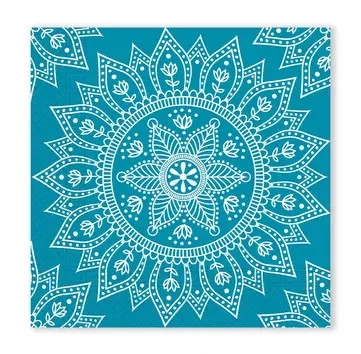 Farbe Petrol White Mandala Serviette 20 Stk, 33x33 cm FSC