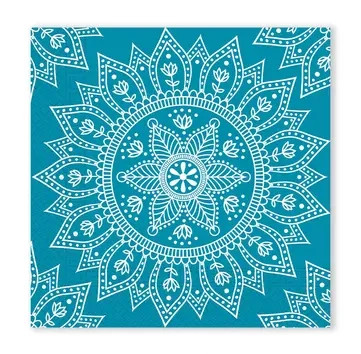 Mandala Petrol White Serviette (20 Stücke) 33x33 cm