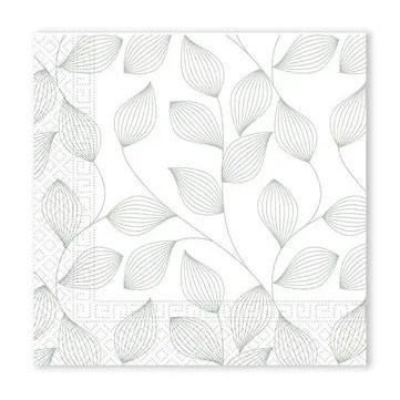 Blume Grey Blatt Serviette 20 Stk 33x33 cm FSC