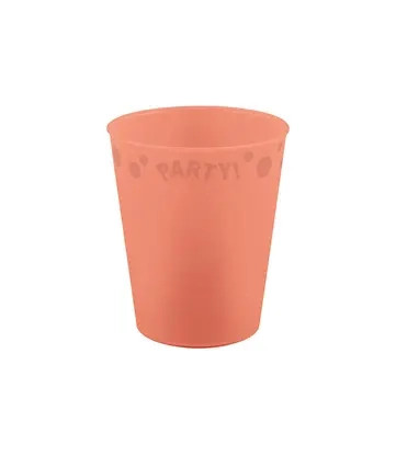 Party Pastel Salmon Lachsfarbener Micro-Premium-Kunststoffbecher 250 ml