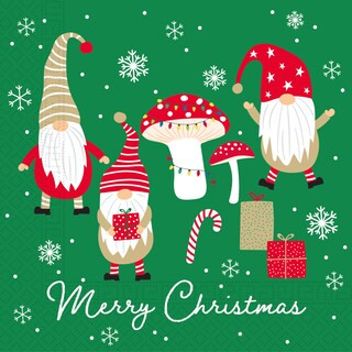 Weihnachten Gnomes 20er Papierservietten 33x33 cm FSC