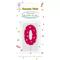 Farbe Pink Pattern Kerze Nummer 0 für Kuchen