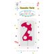 Farbe Pink Pattern Tortenzahle Kerze Nummer 2