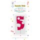 Farbe Pink Pattern Kuchenkerze Nummer 5