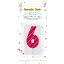 Farbe Pink Pattern Tortenkerze Nummer 6