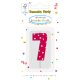Farbe Pink Pattern Geburtstagskerze Nummer 7