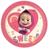 Mascha und der Bär Sweet Heart Papierteller 8 Stk 23 cm FSC