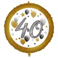 Geburtstag Milestone Happy Birthday 40 Folienballon 46 cm