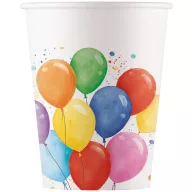 Ballon Colored Papierbecher, 8 Stück, 200 ml, FSC