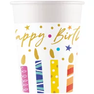   Farbe Multicolor Candles Happy Birthday Pappbecher 8 Stück 200 ml FSC