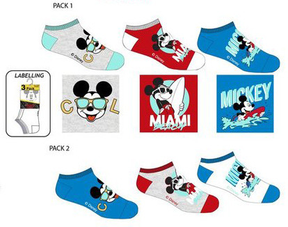 Disney Mickey Kinder No-show Socken 23-34