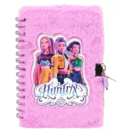   K-pop Demon Hunters Hunterx Plüsch-Tagebuch mit Schloss und 6-Farben-Stift