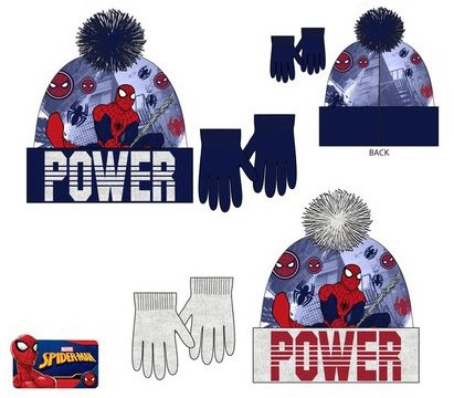 Spiderman Kinder Mütze + Handschuhe Set
