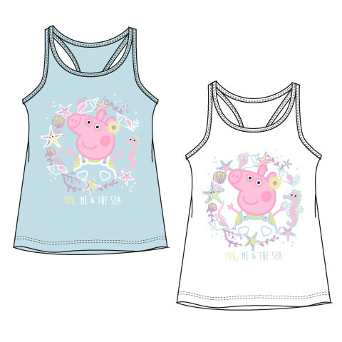 Peppa Wutz Sea Kinder Kurzarm-T-Shirt, Oberteil 3-6 Jahre