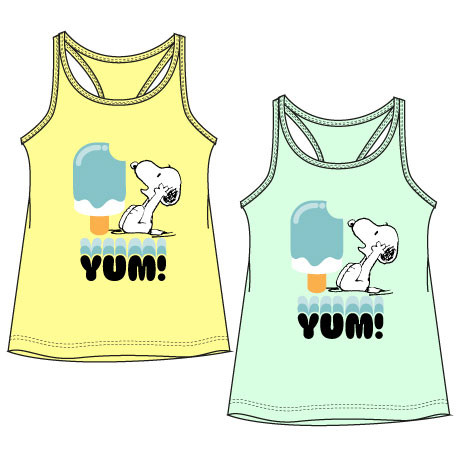 Snoopy Yum Kinder Kurzärmliges T-Shirt, Oberteil 6-12 Jahre