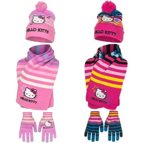 Hello Kitty Kinder Mütze + Schal + Handschuh Set