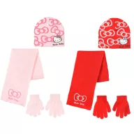 Hello Kitty Bow Kinder Hut + Schal + Handschuh Set 52-54 cm