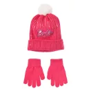 Barbie Pink Paillettenkinderhut + Handschuh-Set 52-54 cm