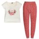 Ushuaia Tiny Flowers Damenpyjama mit Hirschmotiv S-XXL