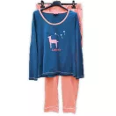 Ushuaia Dandelion  Damenlangenpyjama mit Hirschdruck S-XXL