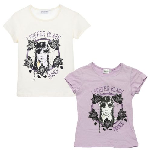 Wednesday Black Roses Kinderkurzes T-Shirt, Oberteil 6-12 Jahre