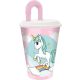 Einhorn Range Becher mit Strohhalm, Kunststoff 430 ml