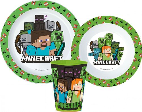 Minecraft Essgeschirr, micro Plastikset, mit Becher 260 ml