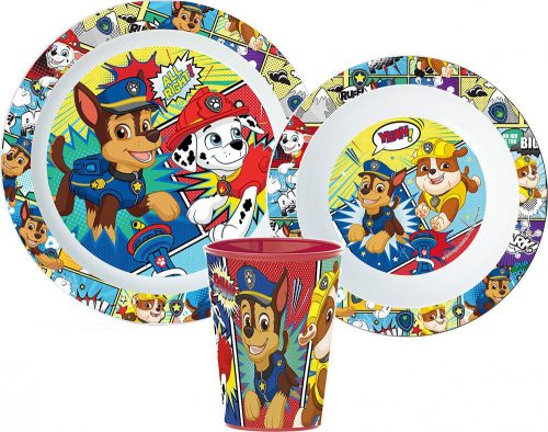 Paw Patrol Essgeschirr, Micro-Plastik-Set, Becher 260 ml