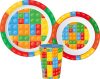Bricks Lego-Muster-Geschirrset, Mikro-Kunststoff-Set