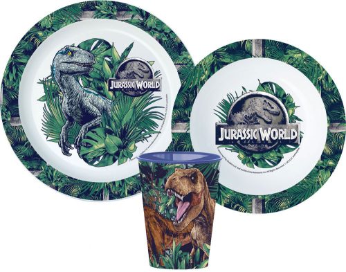 Jurassic World Essgeschirr, micro Plastikset, mit Becher 260 ml
