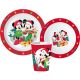 Disney Minnie and Mickey Weihnachten Essgeschirr, micro Plastikset, mit Becher 260 ml