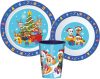 Paw Patrol Holiday Weihnachtliches Geschirrset, Mikrokunststoffset, mit 260 ml Becher