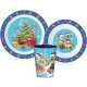 Paw Patrol Holiday Weihnachtliches Geschirrset, Mikrokunststoffset, mit 260 ml Becher