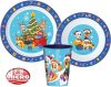 Paw Patrol Holiday Weihnachtliches Geschirrset, Mikrokunststoffset, mit 260 ml Becher