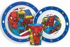 Spiderman Grid Geschirrset, Mikroplastik-Set, mit Glas 260 ml