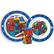 Spiderman Grid Essgeschirr, micro Plastikset, mit Becher 260 ml