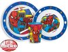 Spiderman Grid Geschirrset, Mikroplastik-Set, mit Glas 260 ml