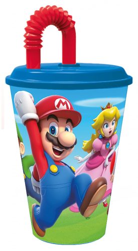 Super Mario Mushroom Kingdom Strohhalm Glas, Kunststoff 430 ml